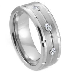 **COI Tungsten Carbide Ring With Cubic Zirconia-7757AA