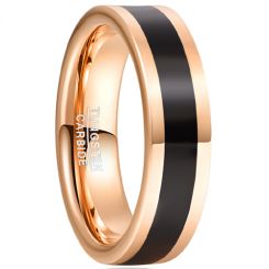 **COI Tungsten Carbide Black Rose Pipe Cut Flat Ring-7801AA