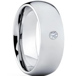 **COI Tungsten Carbide 4mm Dome Court Ring With Cubic Zirconia-7967