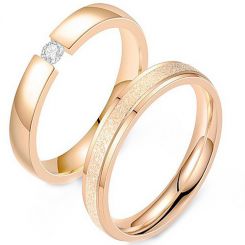 **COI Rose Titanium Couple Wedding Band Ring-7985