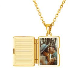 **COI Titanium Gold Tone/Rose/Silver Pendant With Custom Photo Engraving-8342