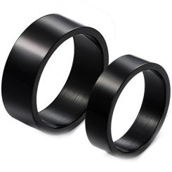 **COI Black Titanium Pipe Cut Flat Ring - JT2183