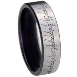 *COI Tungsten Carbide Black Silver Lord The Rings Ring Power-TG2213