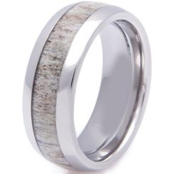 COI Black Tungsten Carbide Deer Antler Ring - TG2257(Size:US7.5)