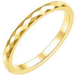 COI Gold Tone Tungsten Carbide 3mm Faceted Ring-TG2361A