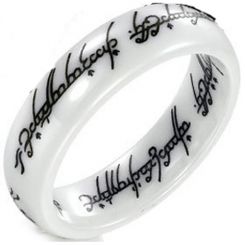 COI White Ceramic Lord The Rings Ring Power Dome Court Ring-TG2755