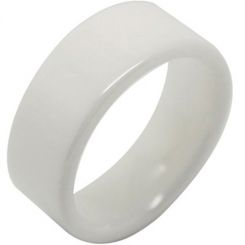 COI White Ceramic Pipe Cut Flat Ring-TG2817AA