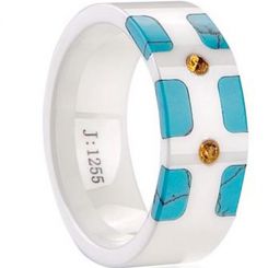 COI Ceramic Ring With Abalone Shell - TG3224A(Size:US13)