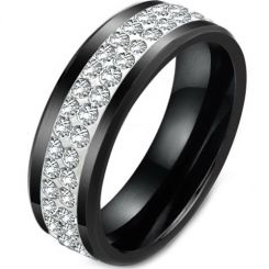 COI Black Tungsten Carbide Ring - TG361A(Size:US5/8/13.5/15)
