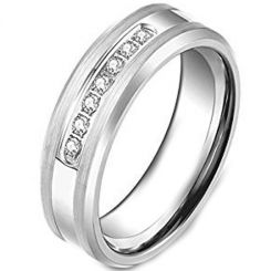 *COI Tungsten Carbide Cubic Zirconia Ring-TG3799