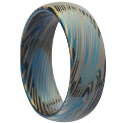 *COI Tungsten Carbide Damascus Dome Court Ring-TG3833