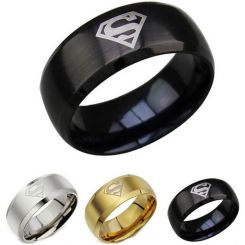 *COI Tungsten Carbide Super Man Beveled Edges Ring-TG3852