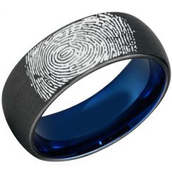 COI Tungsten Carbide Ring With Custom Fingerprint-TG3907