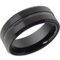 COI Black Tungsten Carbide Ring - TG4199(Size US13)