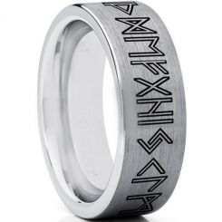 COI Tungsten Carbide Ring With Custom Rune Engraving-TG5002