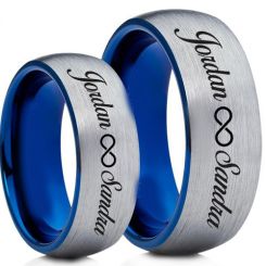 COI Tungsten Carbide Ring With Custom Engraving-TG5004