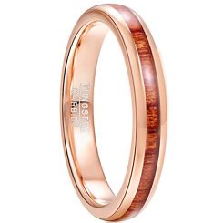 COI Rose Tungsten Carbide Wood Dome Court Ring-TG5027