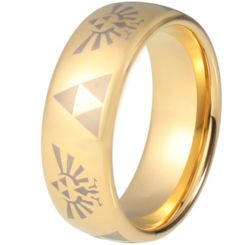 COI Gold Tone Tungsten Carbide Legend of Zelda Dome Court Ring - TG5216
