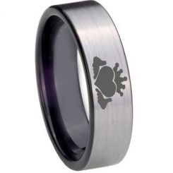 COI Tungsten Carbide Black Silver Mo Anam Cara Ring-TG850