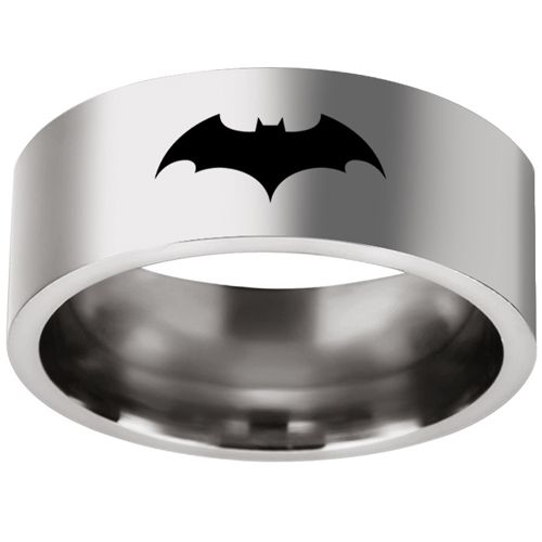 **COI Tungsten Carbide Batman Pipe Cut Flat Ring-TG3236