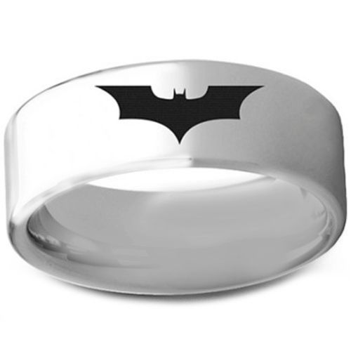 **COI Tungsten Carbide Batman Pipe Cut Flat Ring-TG3236